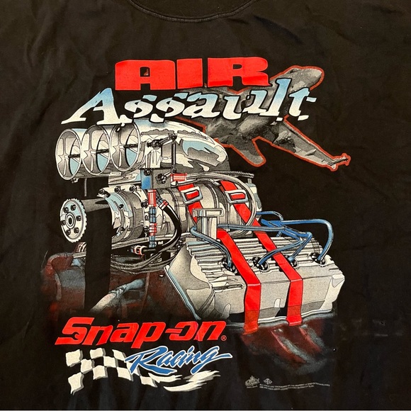 Mens vintage gildan snap on racing air assault engine graphic t shirt sz XXL - Picture 3 of 5